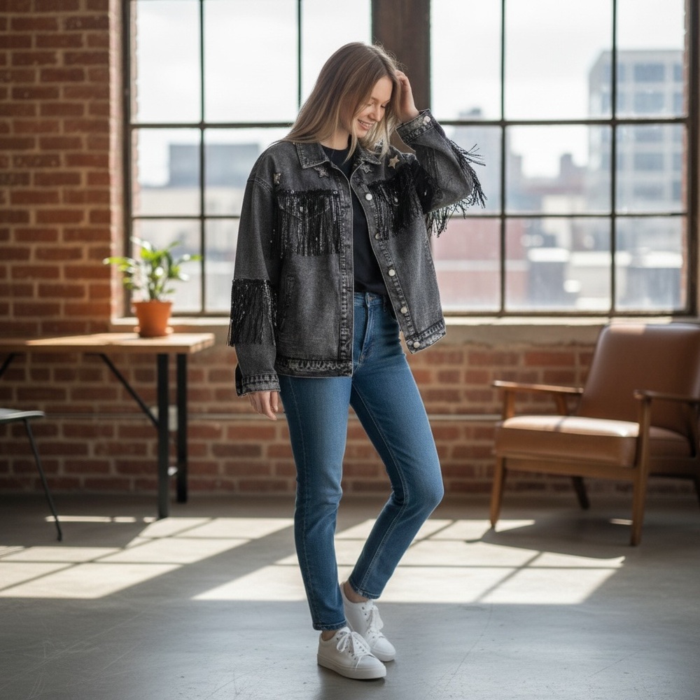 Fringe Denim Jacket